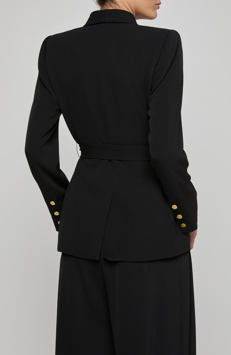 L'AGENCE Aven Wrap Tie Waist Double Breasted Blazer, Alternate, color, 