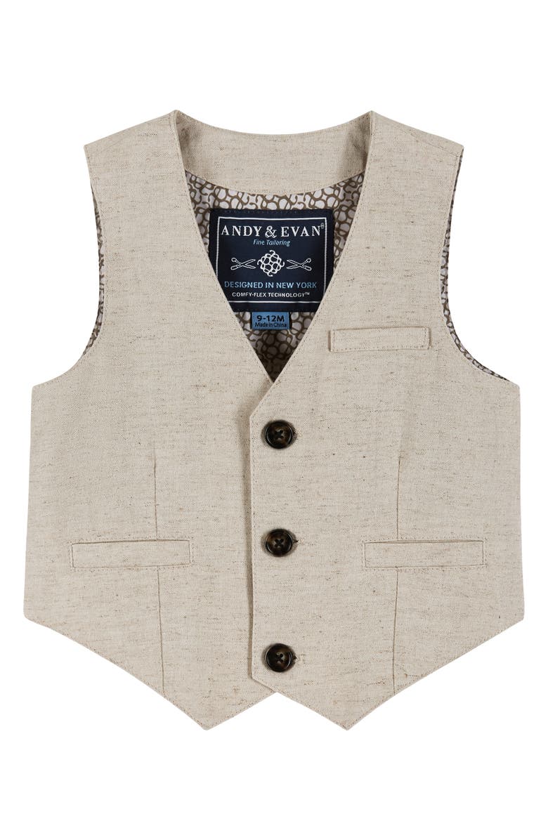 Andy & Evan Short Sleeve Button-Up Shirt, Vest, Pants & Bow Tie Set, Alternate, color, 