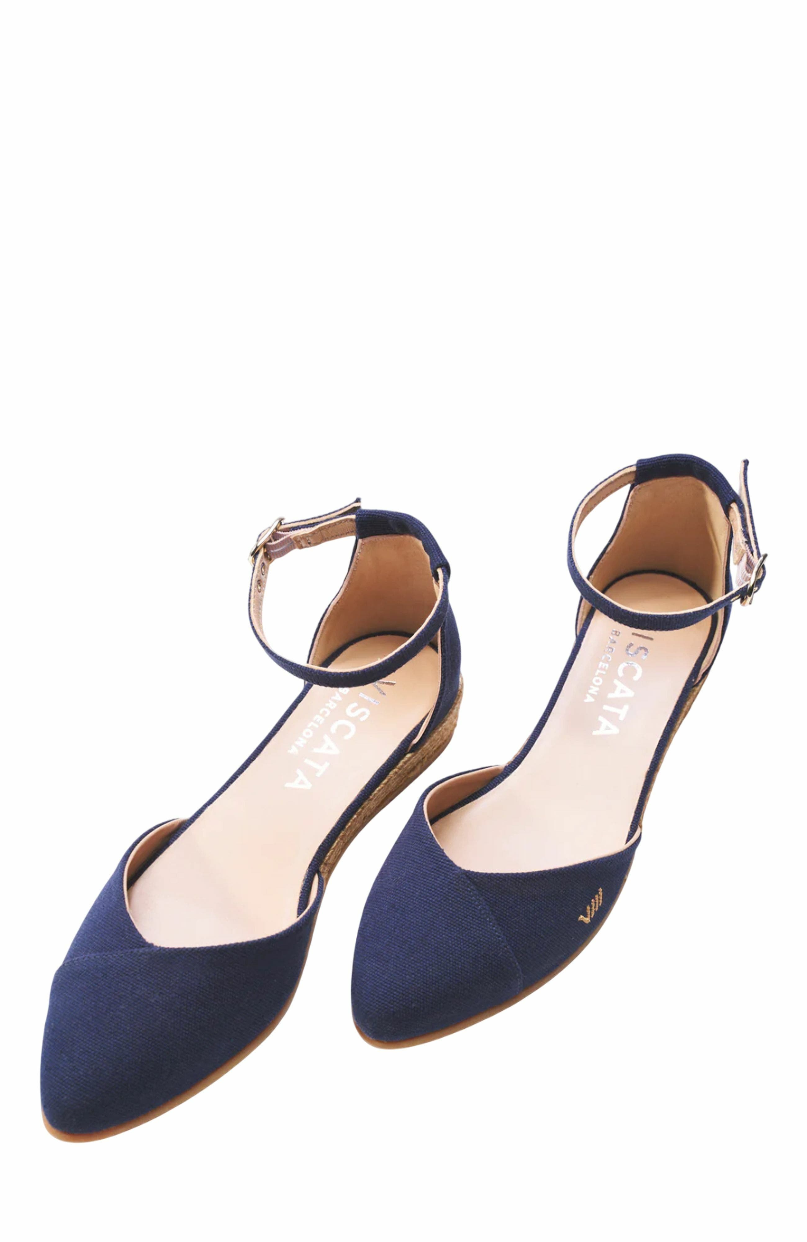 Montroig Canvas Espadrille Flats, Alternate, color, Navy Blue