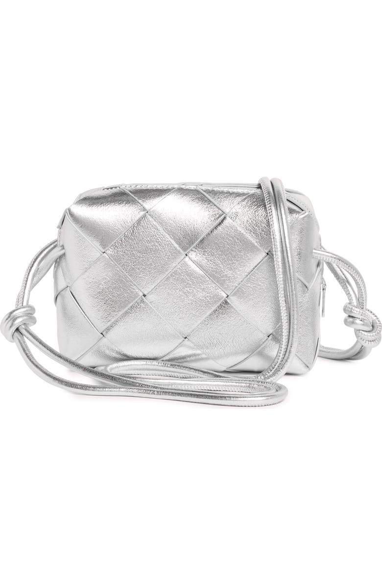 URBAN EXPRESSIONS HANDBAGS Woven Crossbody Bag, Alternate, color, Silver