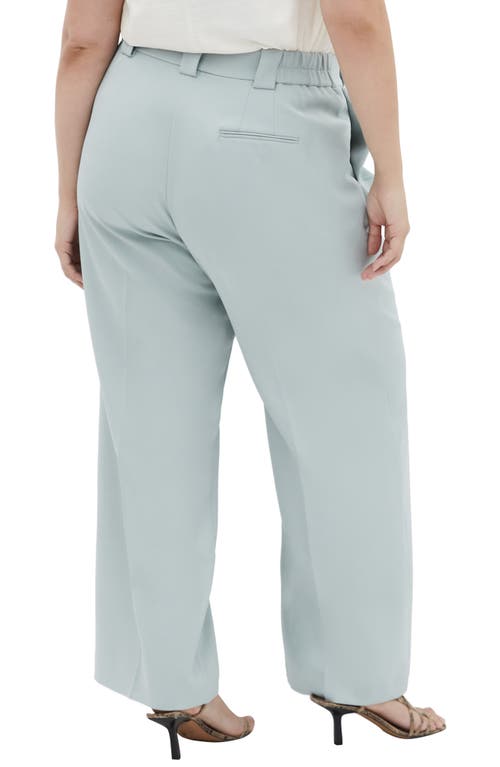 City Chic Jazmin Pleat Crepe Wide Leg Pants In Mist