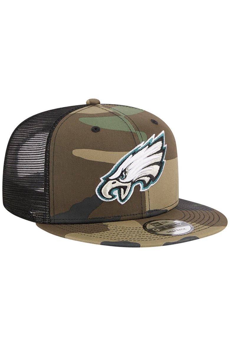 Men's New Era Camo Philadelphia Eagles  Main Trucker 9FIFTY Snapback Hat, Alternate, color, Camo