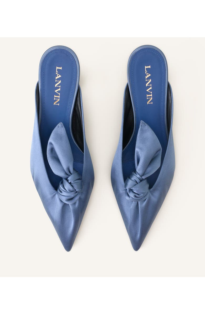 Lanvin Midnight Step Heeled Mules With A Satin Bow, Alternate, color, Lanvin Blue