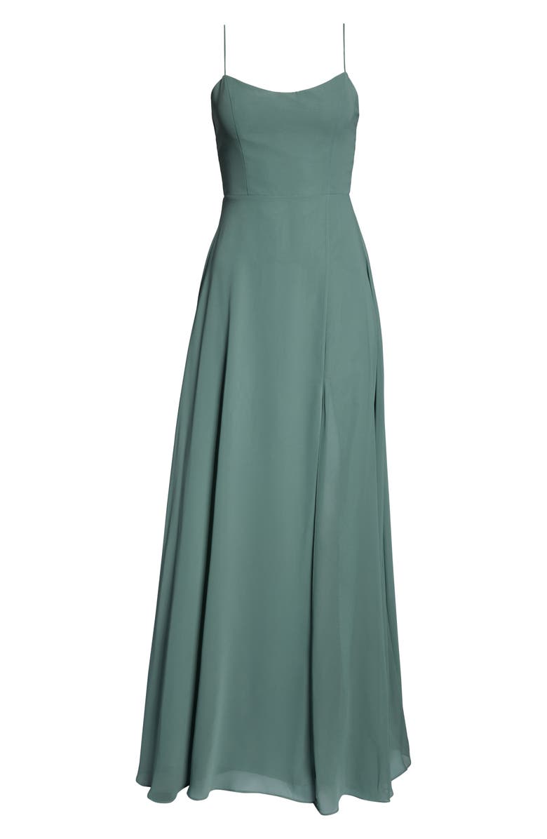 Jenny Yoo Renee Chiffon A-Line Gown, Alternate, color,