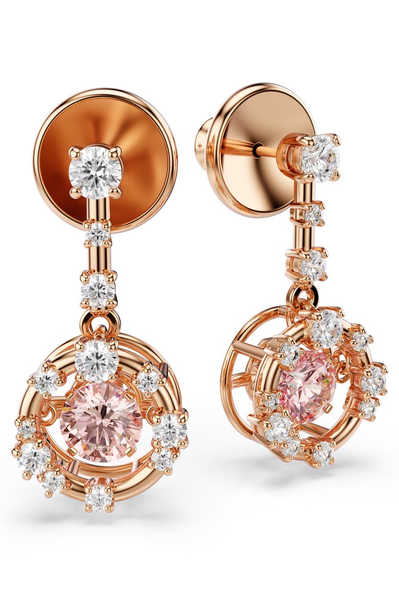 Swarovski Constella Drop Earrings, Alternate, color, Rose Gold/ Multi
