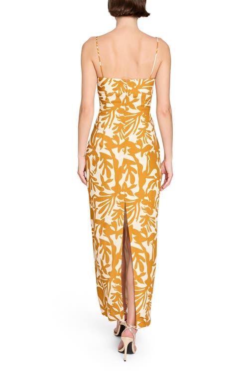Amanda Uprichard Lawrence Mixed Print Maxi Dress In Yellow