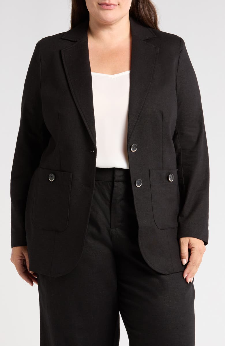 Universal Standard Coastal Linen Blend Blazer, Main, color, Black