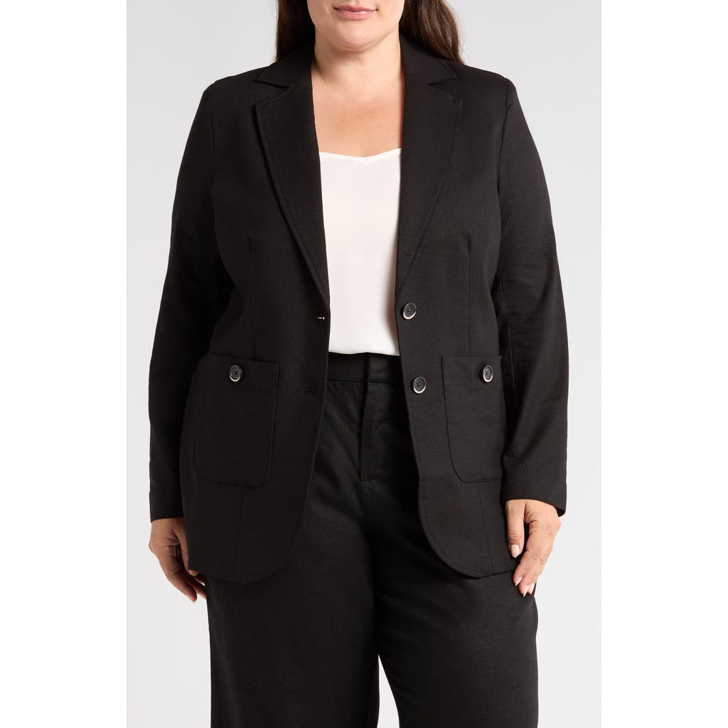Universal Standard Coastal Linen Blend Blazer In Black
