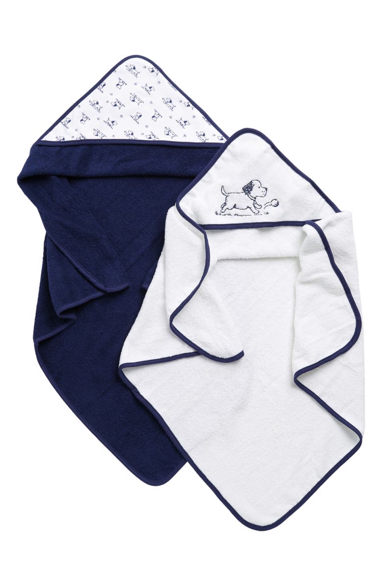 Little Me Cotton Hooded Towel - Pack of 2, Main, color,