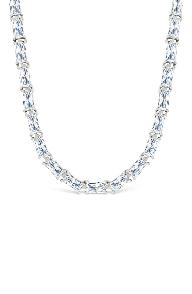 Sterling Forever Blanche Slide Tennis Necklace, Main, color, Silver