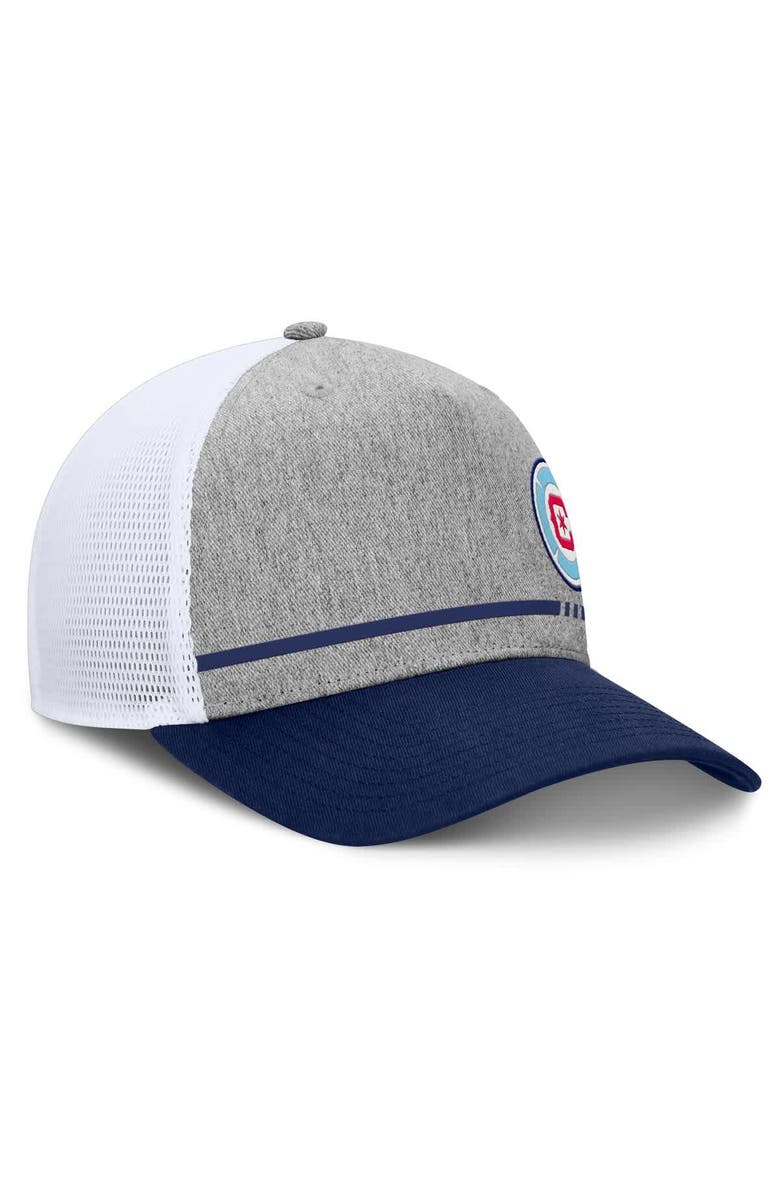 FANATICS Men's Fanatics Heather Gray Chicago Fire Low Block Trucker Adjustable Hat, Alternate, color, 