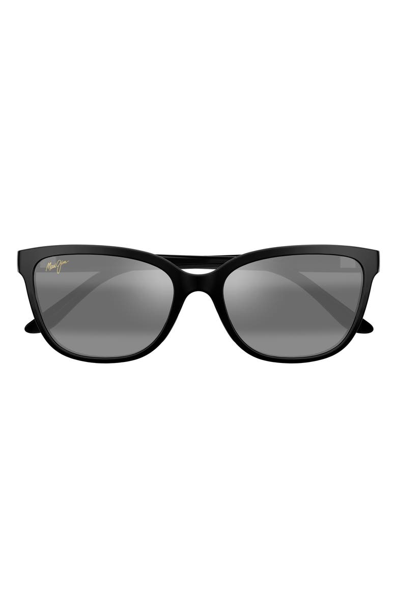 Maui Jim Honi 54mm PolarizedPlus2<sup>®</sup> Cat Eye Sunglasses, Main, color, Black/ Neutral Grey
