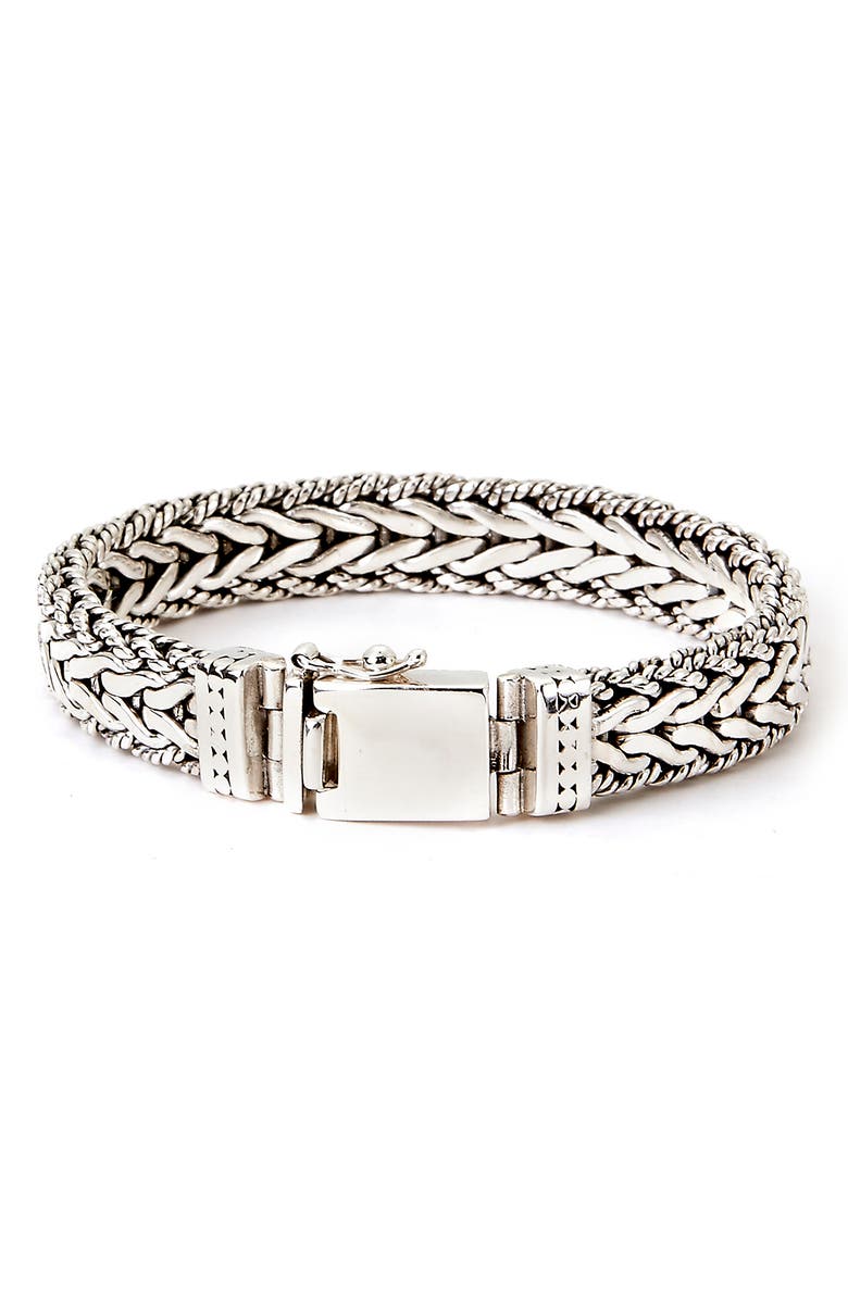 SAMUEL B. Woven Dot Rope Bracelet, Alternate, color, Silver