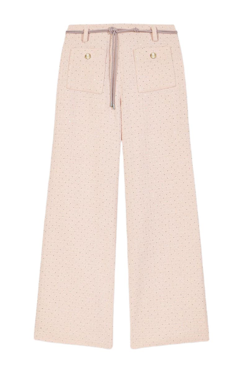 maje Tweed trousers, Alternate, color, Pink