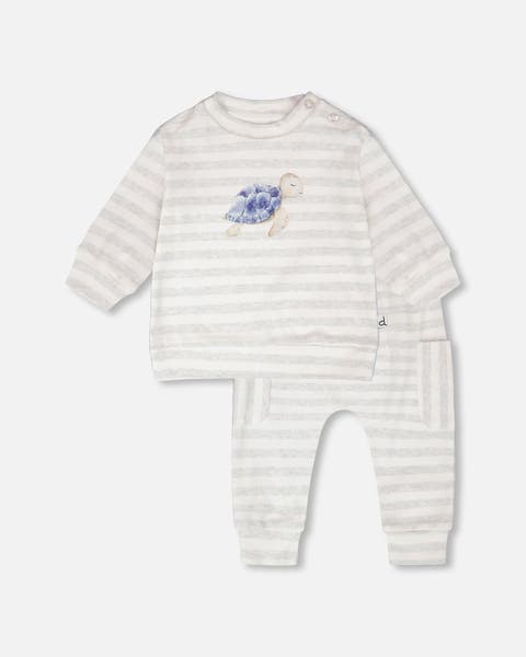 Soft Jersey Stripes Sweater and Pants Set (Baby)