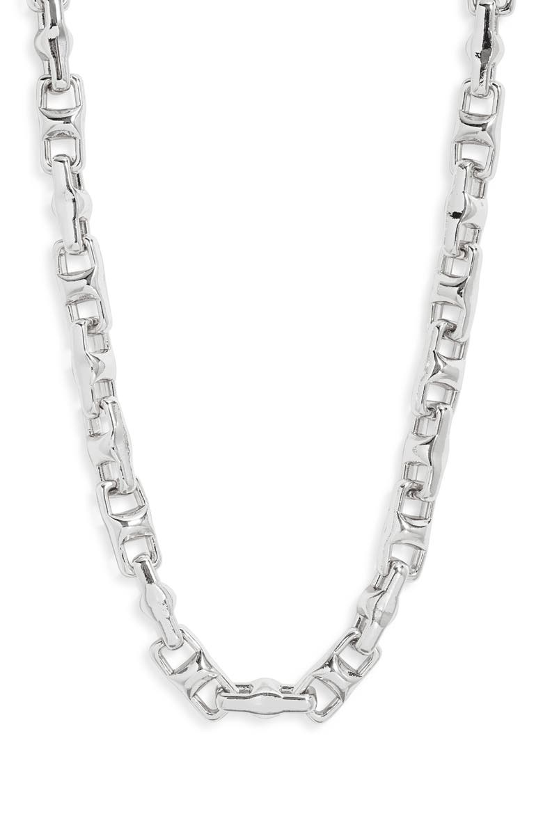 Nordstrom Square Mariner Link Necklace, Main, color, Silver
