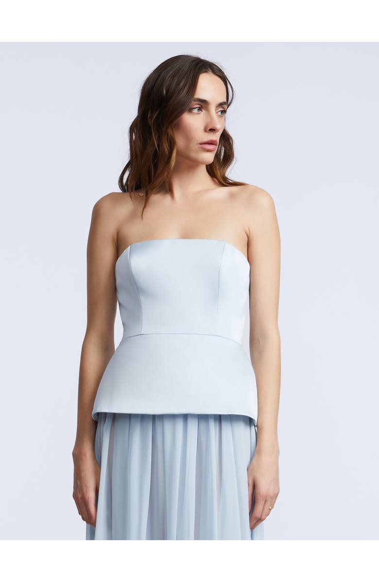 BCBGMAXAZRIA Strapless Peplum Gown, Alternate, color, Skyway