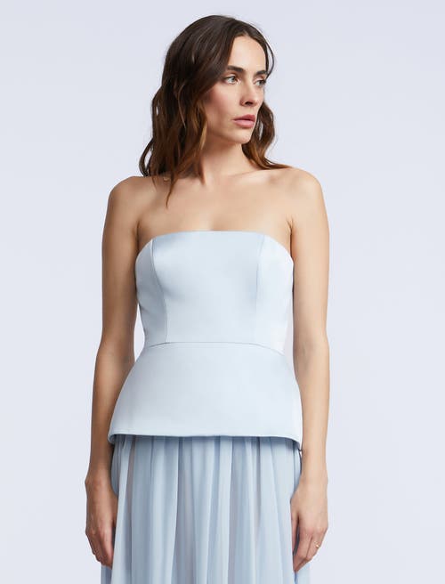 Bcbg Strapless Peplum Gown In Blue