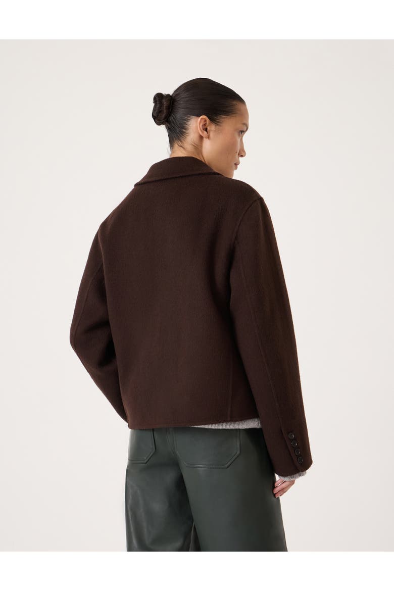 Mina Pure Wool Double Faced Blazer, Alternate, color, Chocolate Brown