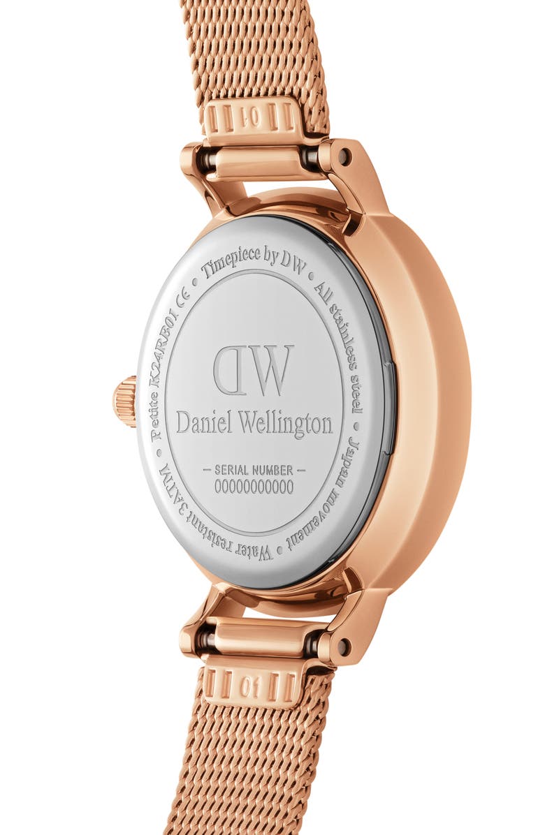 Daniel Wellington Melrose Mesh Strap Watch, 24mm, Alternate, color, Rose Gold/ White
