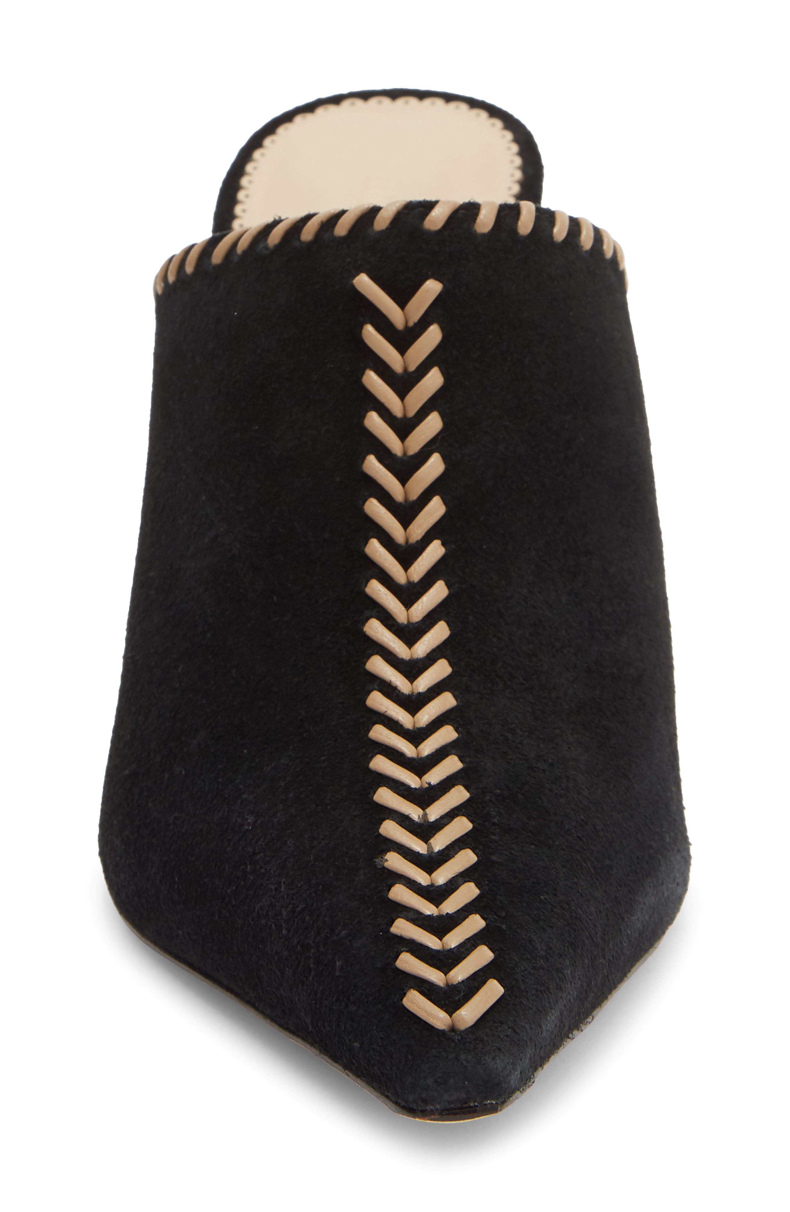Cinq à Sept Susan Whipstitch Mule, Alternate, color, Black/ Brown Sugar