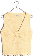 Madewell Popcorn Knit Twist Front Sleeveless Crop Top