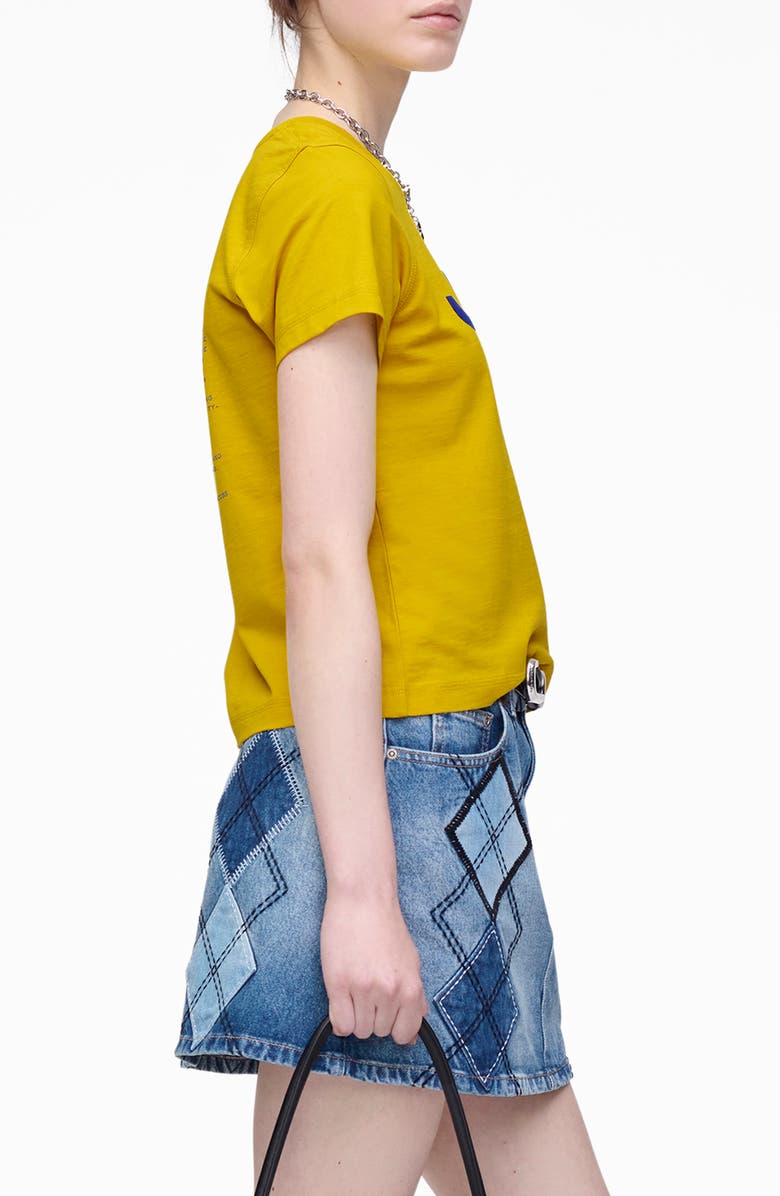 Marc Jacobs Joy, Period Slim Cut Graphic T-Shirt, Alternate, color, Joy Yellow