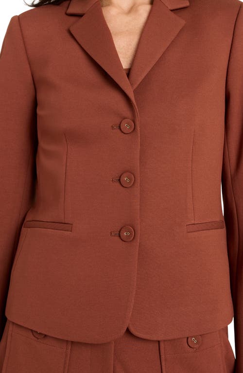 Tahari Asl Three-button Ponte Blazer In Brown