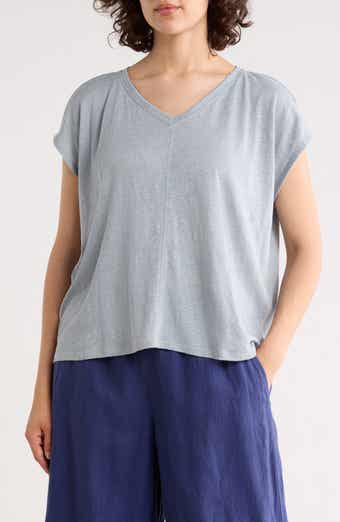 Eileen Fisher V-Neck Organic Linen T-Shirt