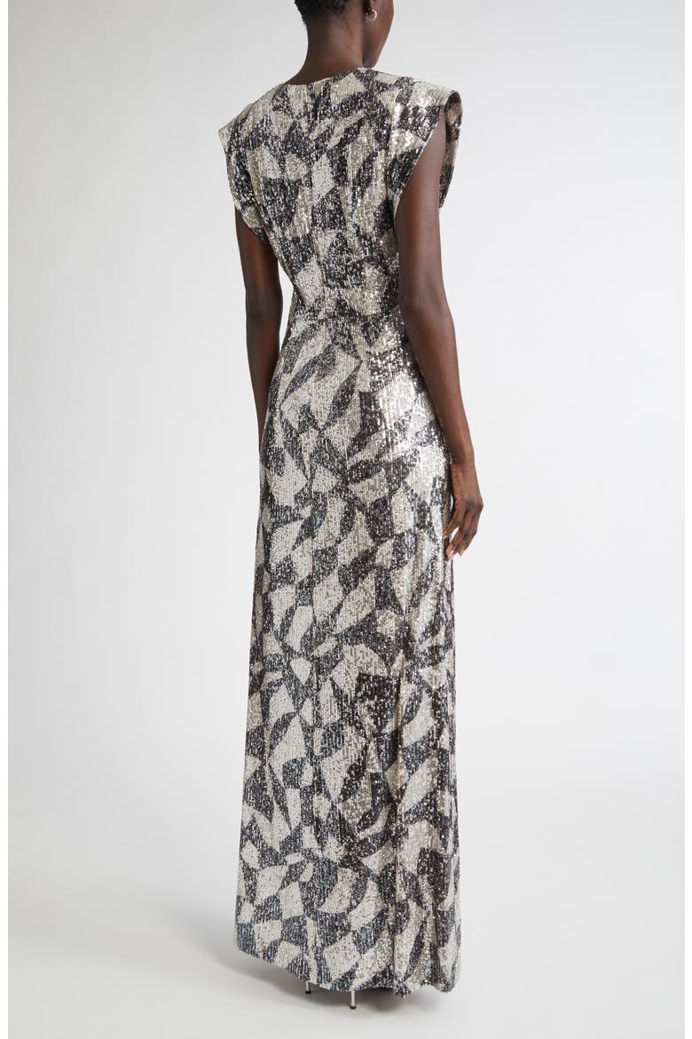 Cubist Sequin Gown, Alternate, color, ECBI ECRU/BLACK MULTI