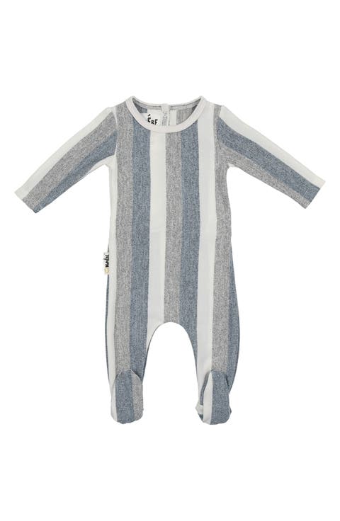 Stripe Stretch Cotton Terry Footie (Baby)