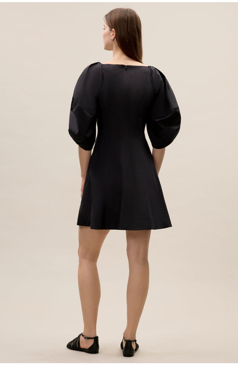 Rebecca Taylor Isla Poplin Mini Dress, Alternate, color, Black