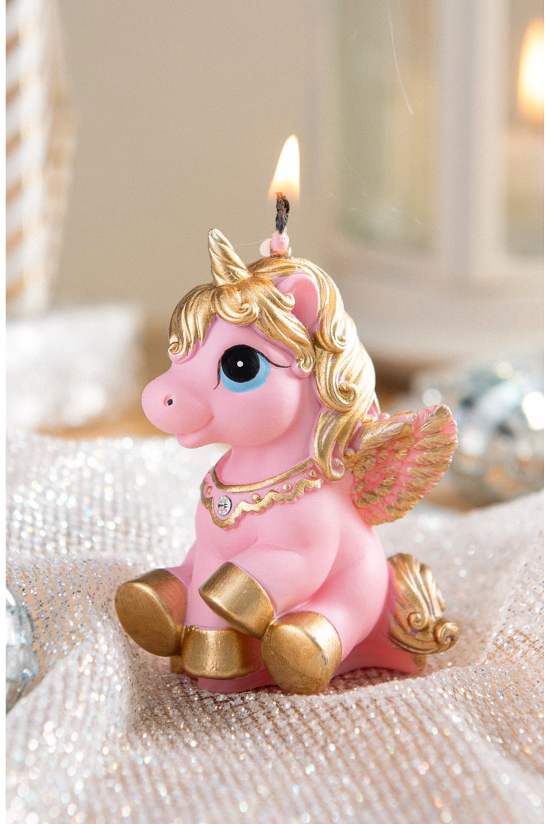 Pink Unicorn Candle, Alternate, color, Pink Unicorn