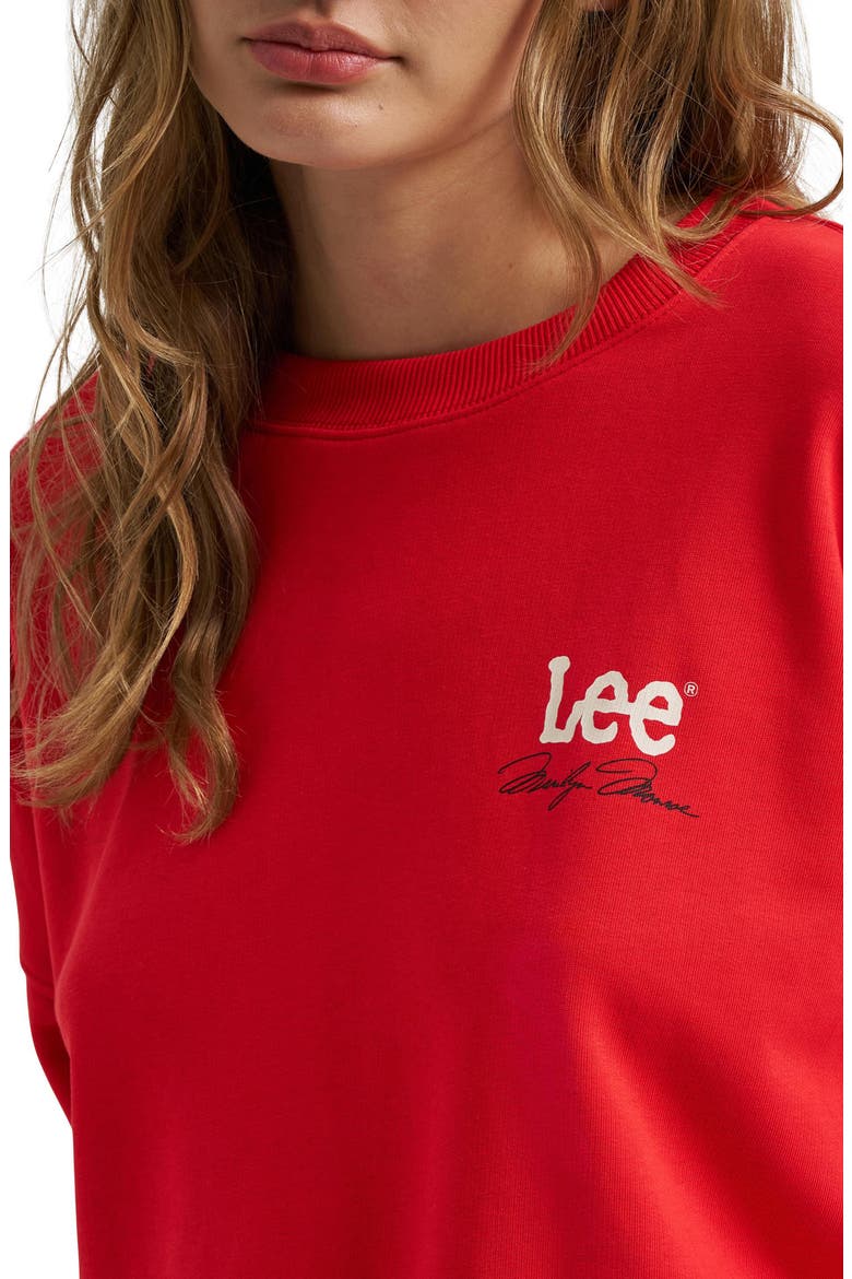 Graphic Crewneck Sweatshirt, Alternate, color, HIGH RISK RED