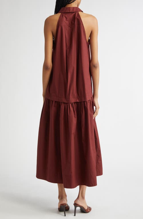 A.l.c Vera Cotton Midi Dress In Dark Bosco