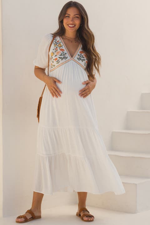 Floral Embroidered Midi Dress