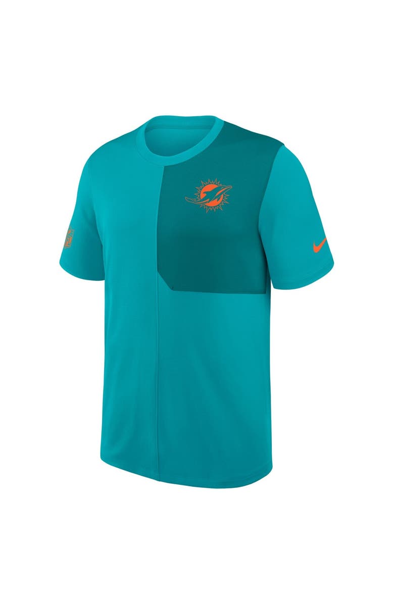 Nike Men's Nike Aqua Miami Dolphins Sideline UV Performance Coach Shirt, Alternate, color, Aqua