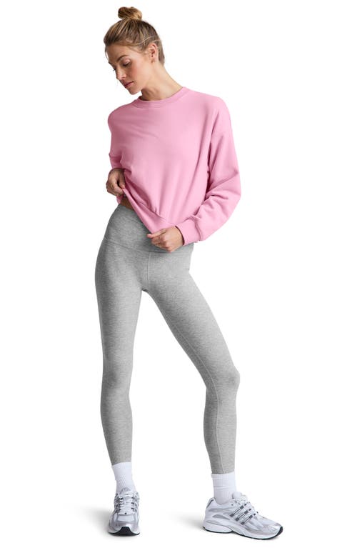 Shop Beyond Yoga On The Go Crewneck Sweatshirt In Pink Haze