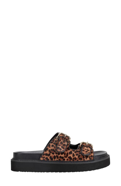 Marc Fisher Ltd Agustaly Genuine Calf Hair Sandal In Medium Brown Calf Hair