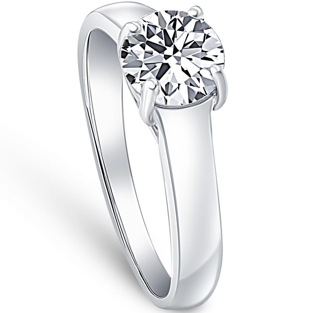 1 Ct Solitaire Round Cut Diamond Engagement Ring 14k Gold Lab Grown ...