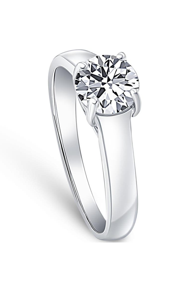 1 Ct Solitaire Round Cut Diamond Engagement Ring 14k Gold Lab Grown, Alternate, color, 14k White Gold
