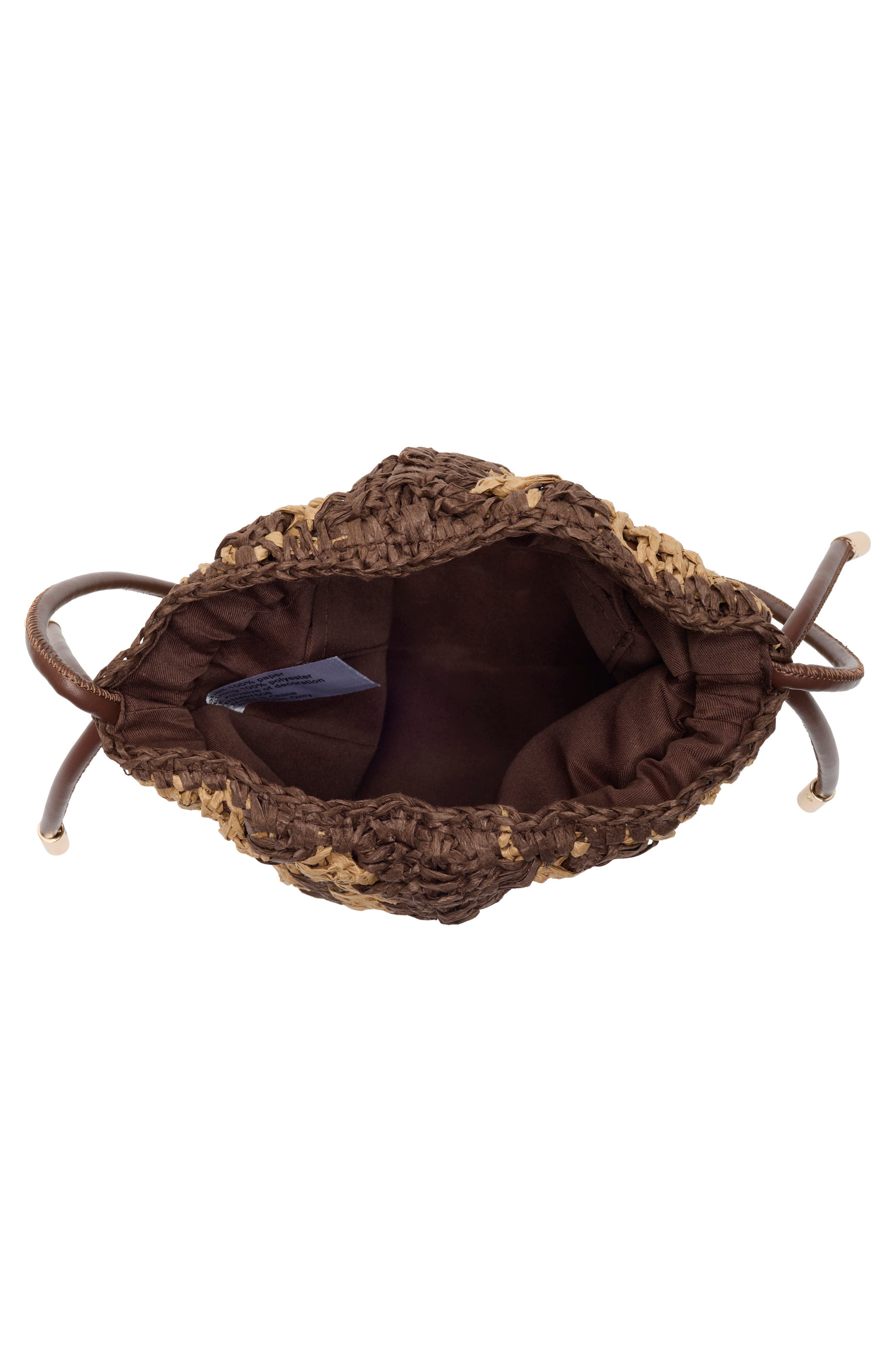 Collection XIIX Straw Bucket Bag, Alternate, color, Brown Natural