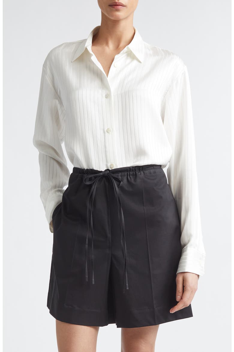Nicole Jacquard Stripe Button-Up Shirt, Main, color, OFF WHITE