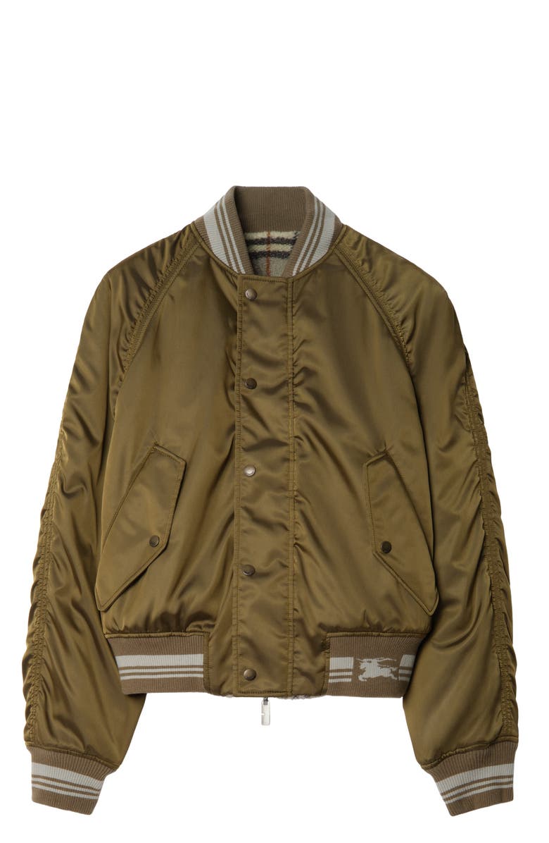 Burberry Reversible Nylon Bomber Jacket, Main, color, Tent Green