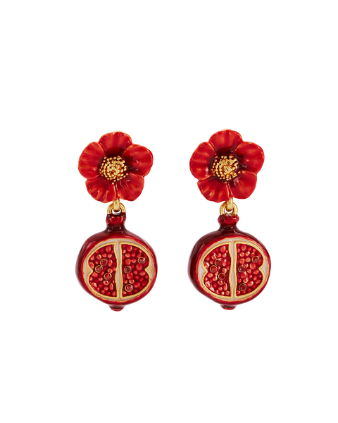 Blossom & Pomegranate Drop Earrings