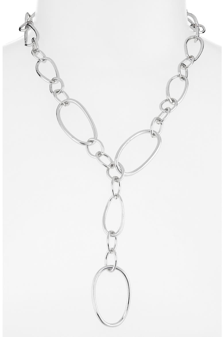 Mixed Link Chain Y-Necklace, Alternate, color, SILVER