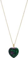BY ADINA EDEN Colored Natural Stone Heart Pendant Necklace