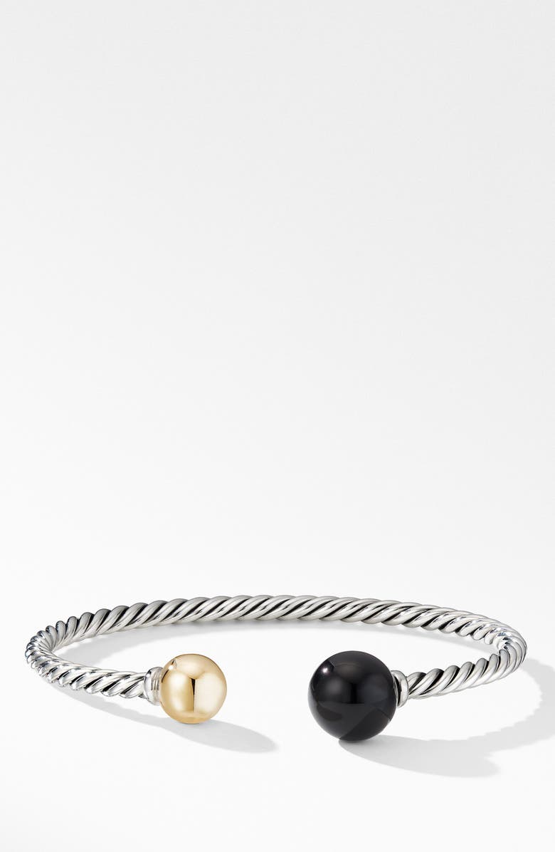David Yurman Solari XL Cable Bracelet with Black Onyx, Gold Dome and 14K Yellow Gold, Main, color, 