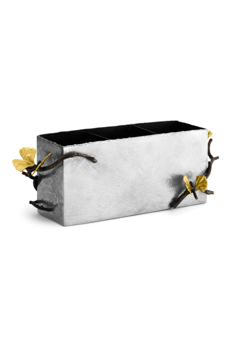 Butterfly Ginkgo Cutlery Caddy, Main, color, SILVER/ GOLD