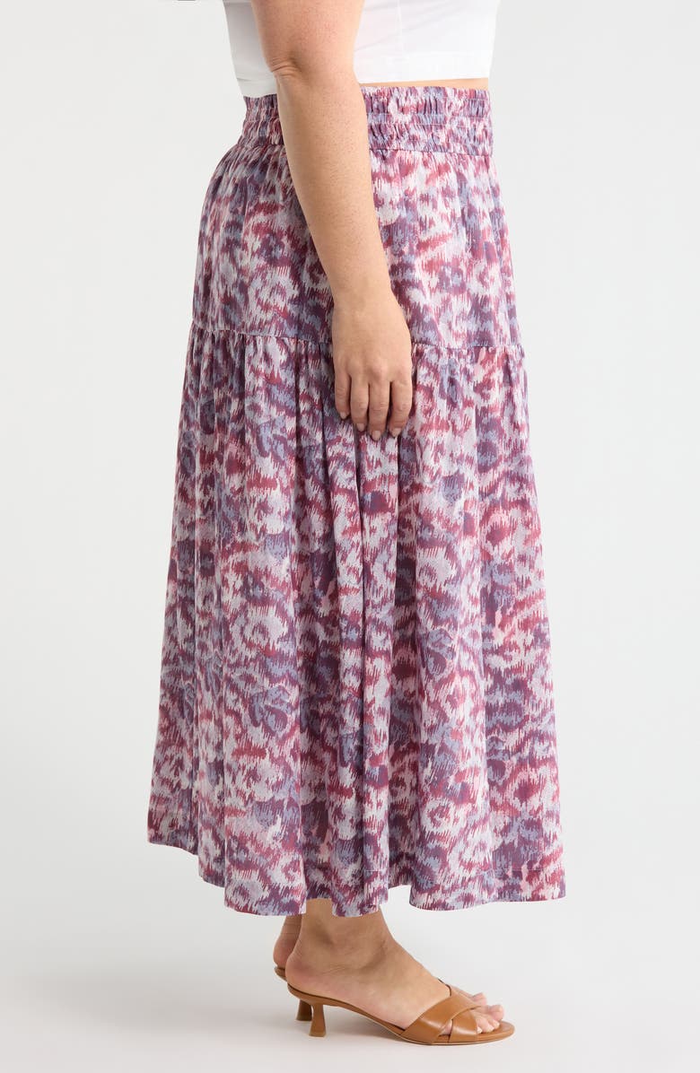 Treasure & Bond Smocked Waist Maxi Skirt, Alternate, color, Pink- Blue Daisy Tapestry